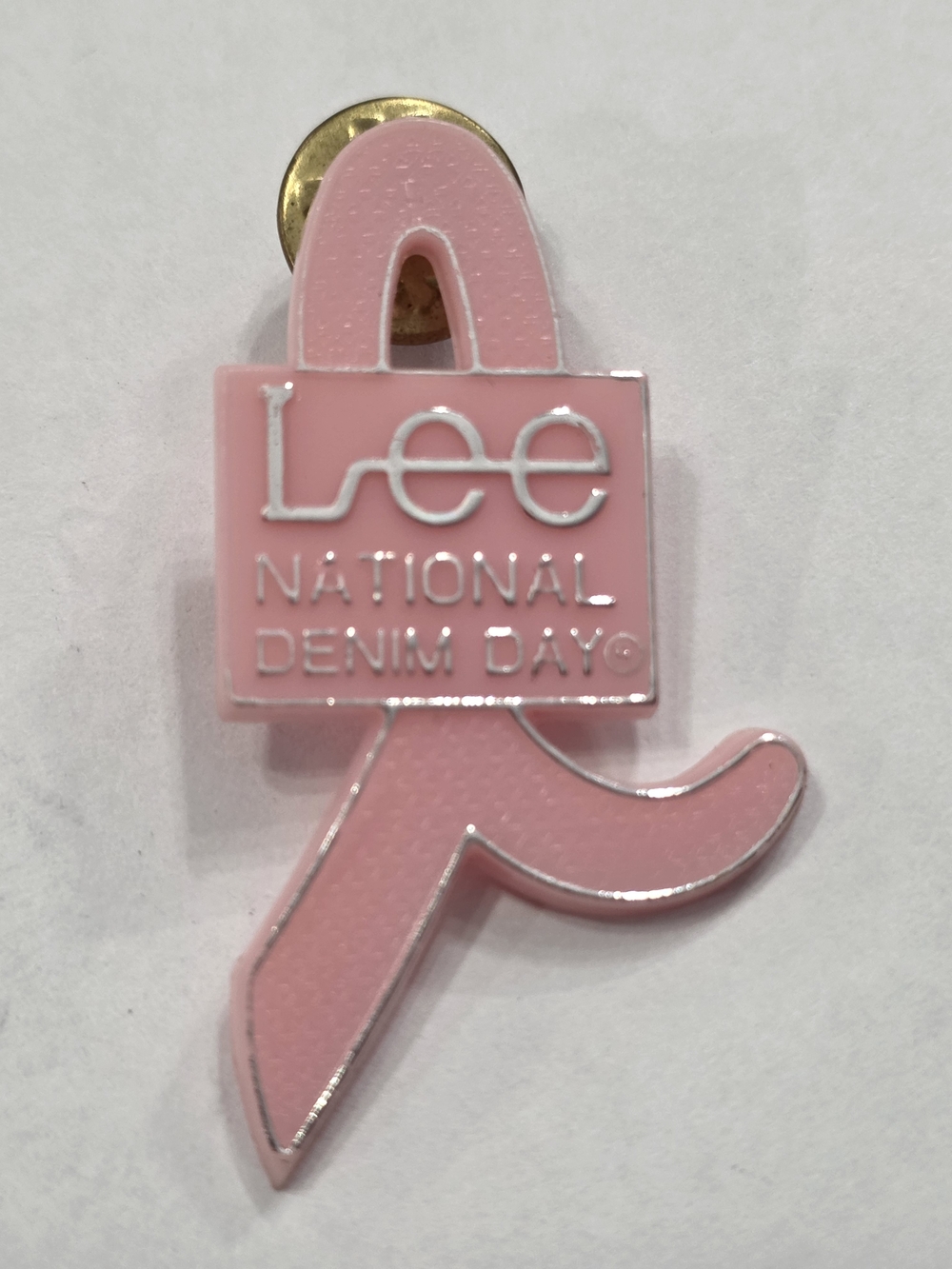1996 Lee Pink Ribbon National Denim Day Enamel Pin